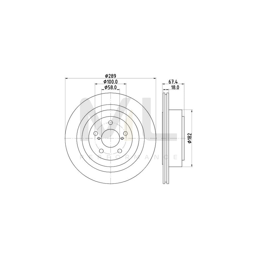 HELLA PRO 8DD 355 115-121 Brake Disc Internally Vented, Coated, without wheel hub, without wheel studs