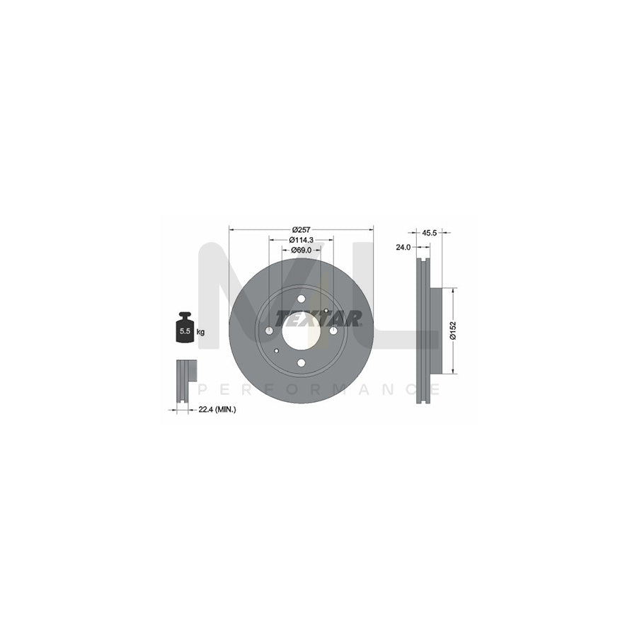 TEXTAR 92130800 Brake Disc Internally Vented, without wheel hub, without wheel studs | ML Performance Car Parts