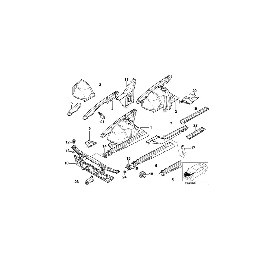 Genuine BMW 41218198591 E38 Inner Left Front Column Cover (Inc. 740d, L7 & 730iL) | ML Performance US Car Parts
