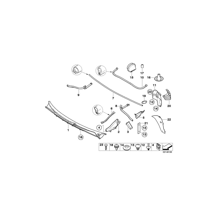 Genuine BMW 51718177846 E46 E83 Dual Clip (Inc. 325Ci, 318td & 323Ci) | ML Performance US Car Parts