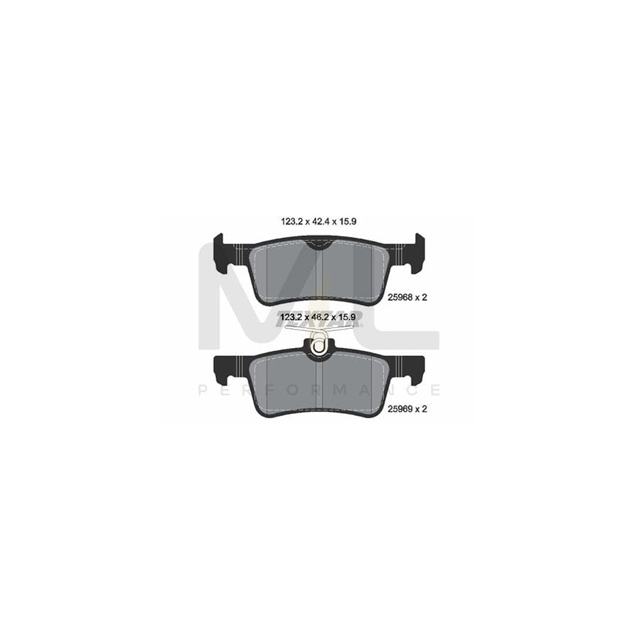TEXTAR 2596801 Brake pad set for PEUGEOT 308 not prepared for wear indicator | ML Performance Car Parts