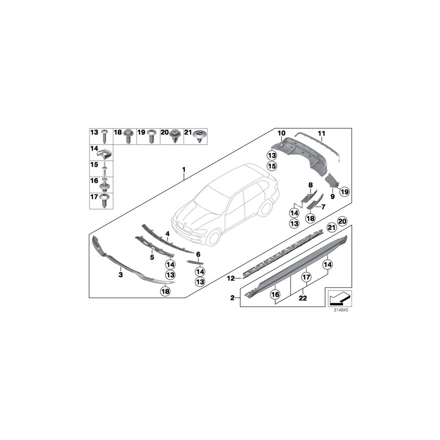 Genuine BMW 51122182370 E70 Side Section, Bumper, Rear Right (Inc. X5 40dX, X5 35iX & X5 50iX) | ML Performance US