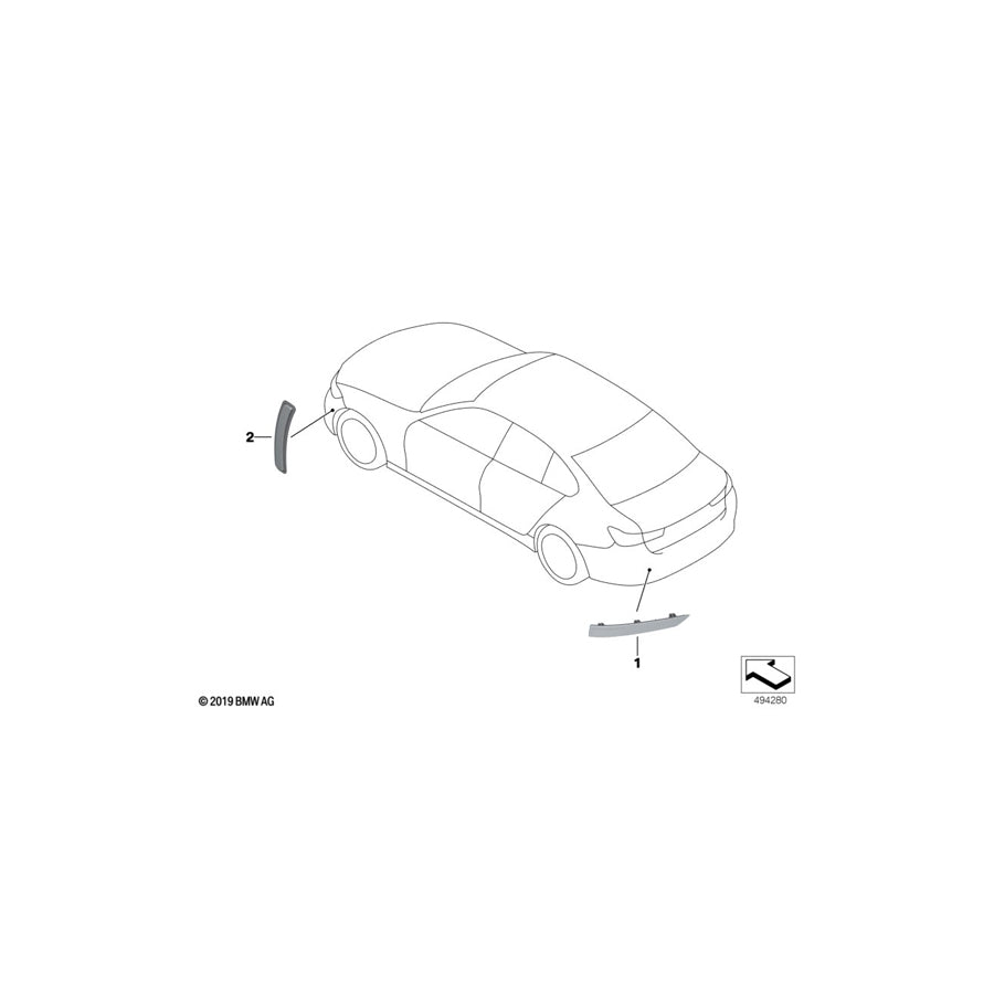 Genuine BMW 63147433786 G20 Side Marker Reflector Right (Inc. 330iX, 330i & M340iX) | ML Performance US Car Parts