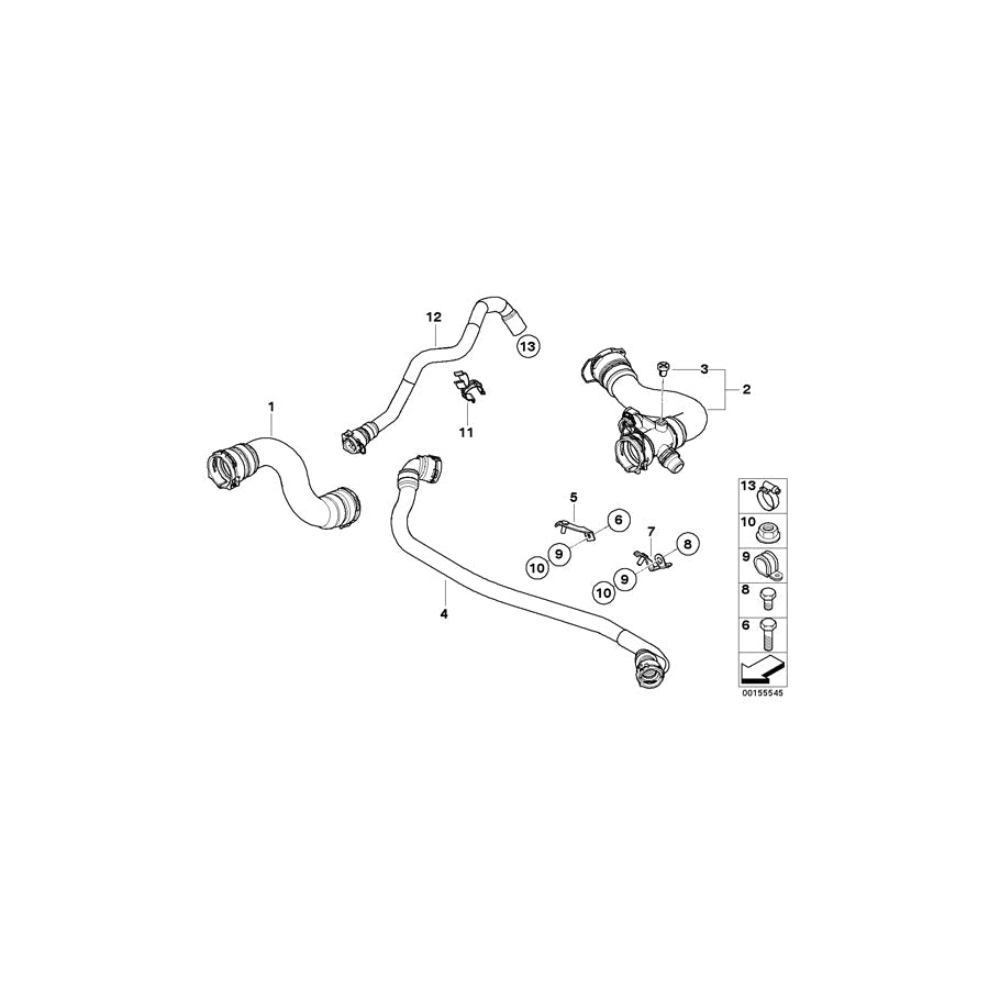 Genuine BMW 17123422786 E83 Bracket, Coolant Hose (Inc. X3 3.0i, X3 3.0si & X3 2.5si) | ML Performance US Car Parts