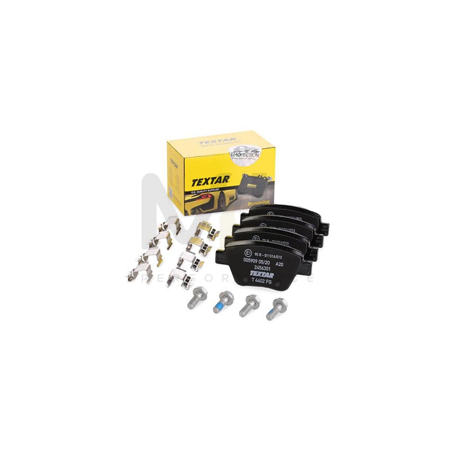 TEXTAR 2456301 Brake pad set not prepared for wear indicator, with brake caliper screws, with accessories | ML Performance Car Parts