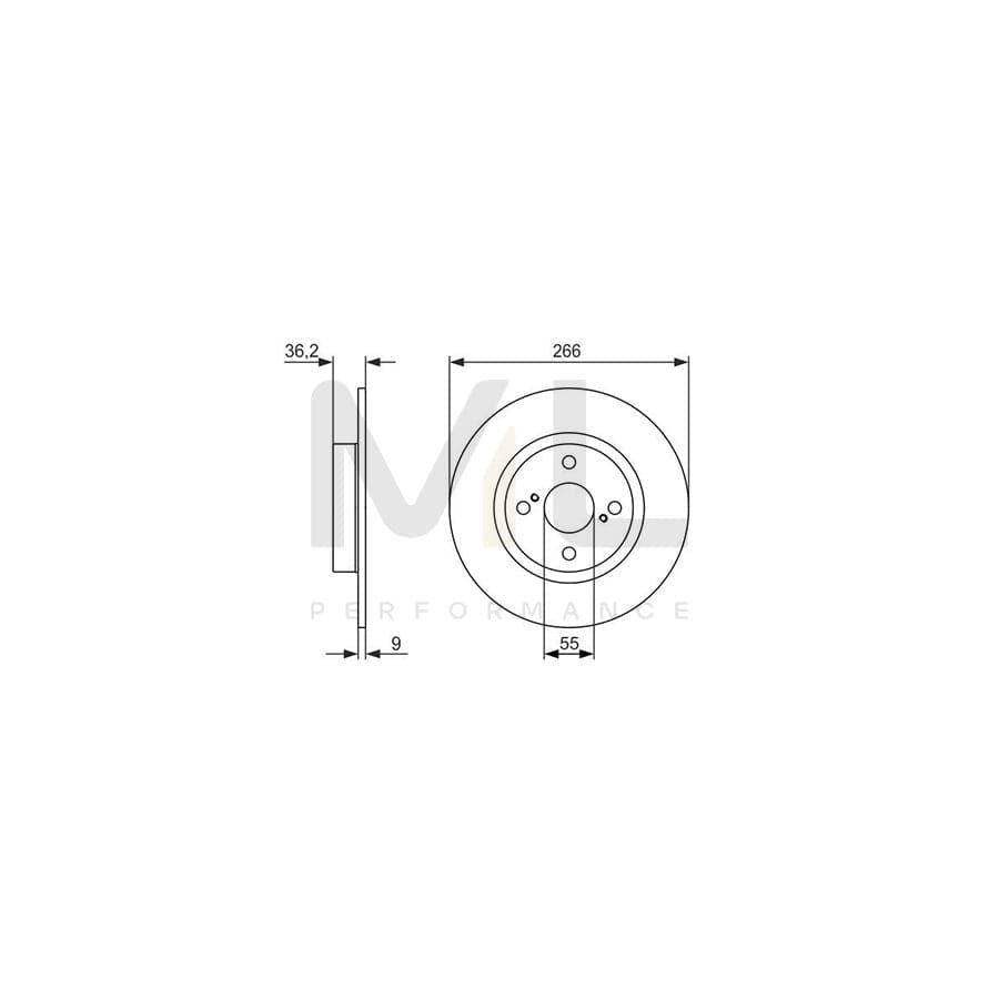 BOSCH 0 986 479 335 Brake Disc Solid, Oiled | ML Performance Car Parts