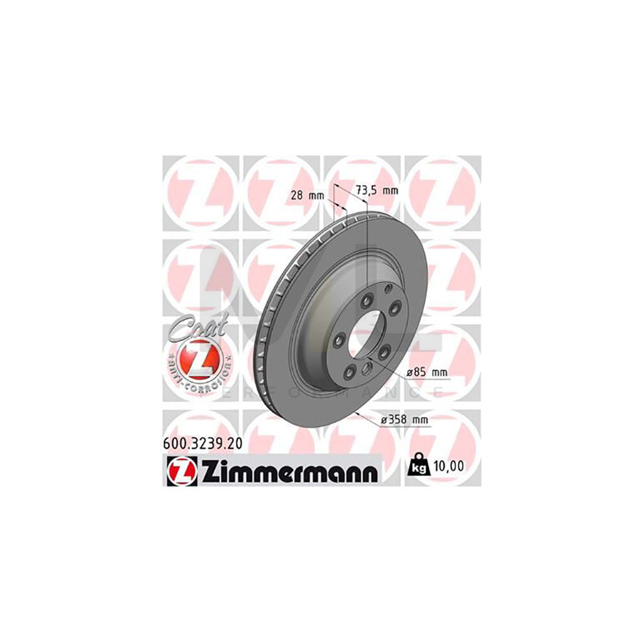 ZIMMERMANN COAT Z 600.3239.20 Brake Disc Externally Vented, Coated, High-carbon - 1 piece
