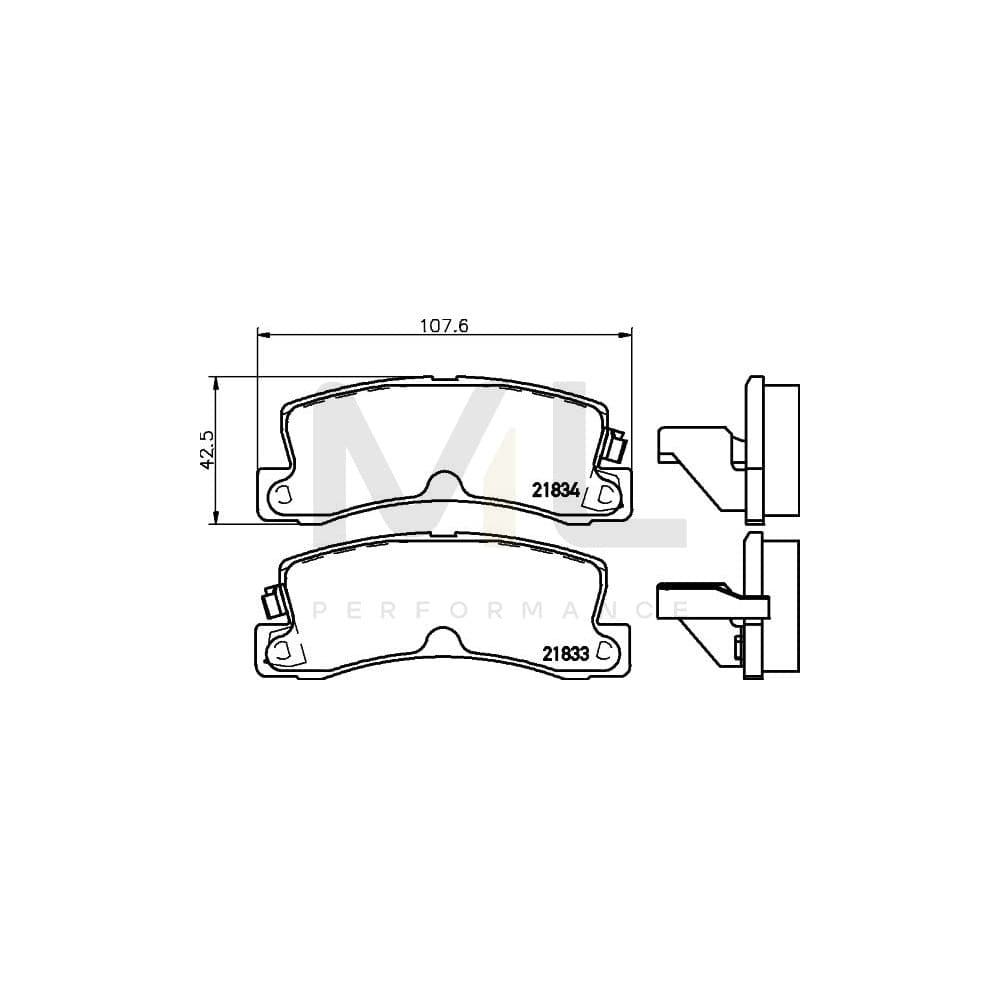 Hella 8DB 355 006-431 Brake Pad Set With Acoustic Wear Warning