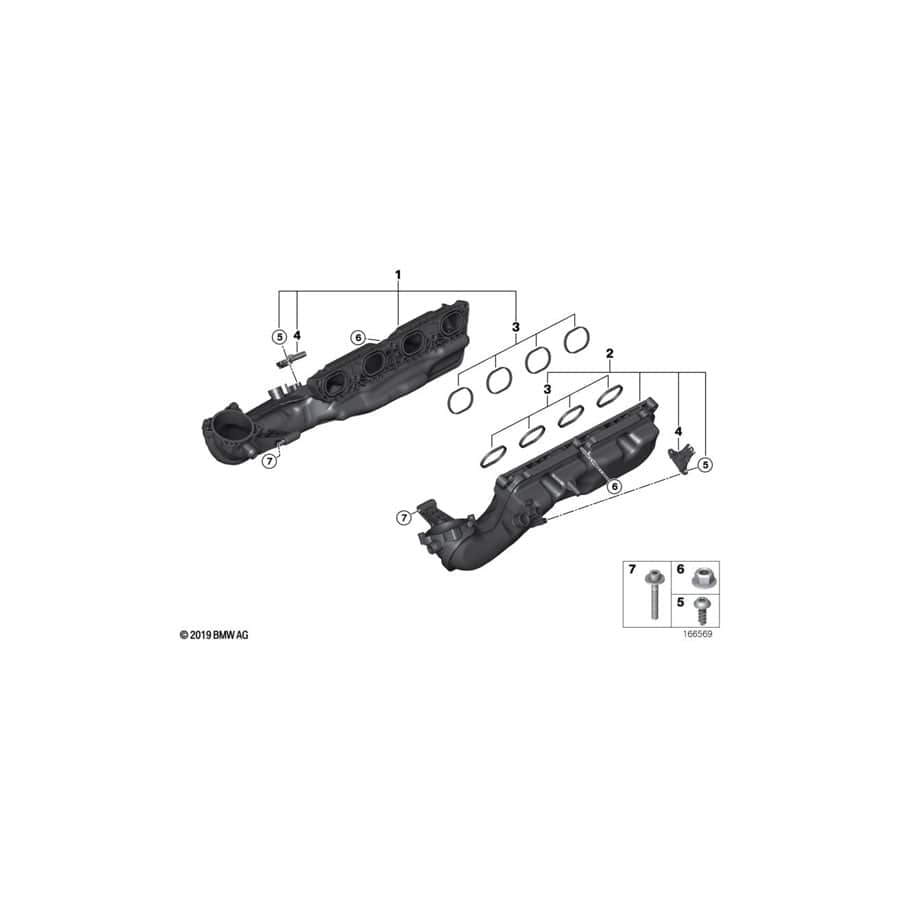 Genuine BMW 11617555663 F02 E72 F10 Intake Manifold System ZYL. 1-4 (Inc. AlpinaB7LX, Hybrid X6 & 650i) | ML Performance UK Car Parts