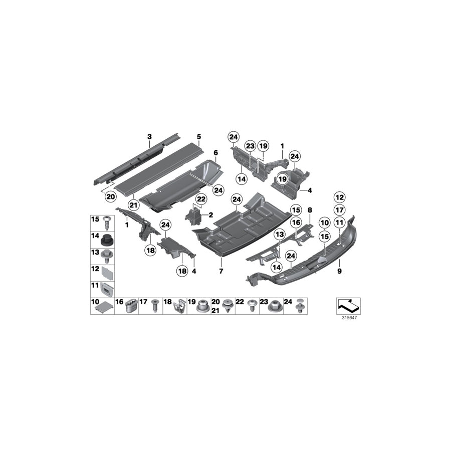 Genuine BMW 51479164449 F07 F07 Base For Floor Panel, Front Left (Inc. 535dX, 528i & 550iX 4.0) | ML Performance US Car Parts