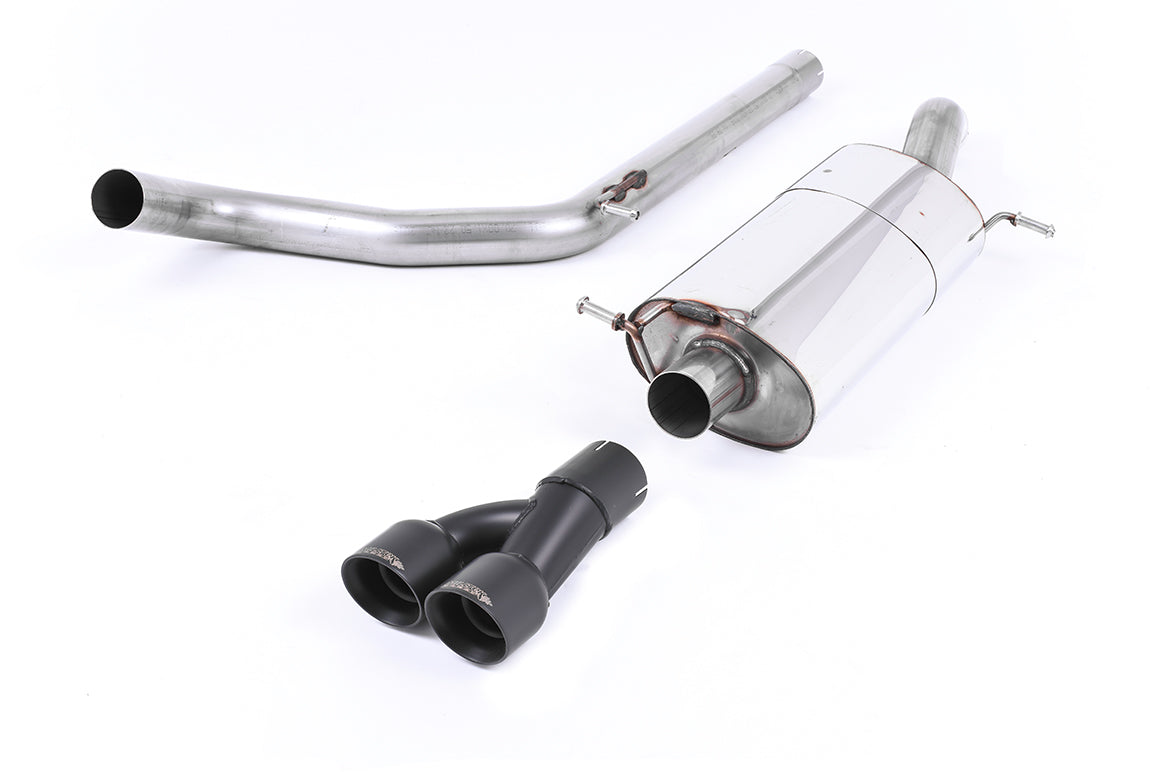 MillTek SSXVW416 Volkswagen Polo Non-Resonated Cat-Back with Twin Cerakote Black Tips