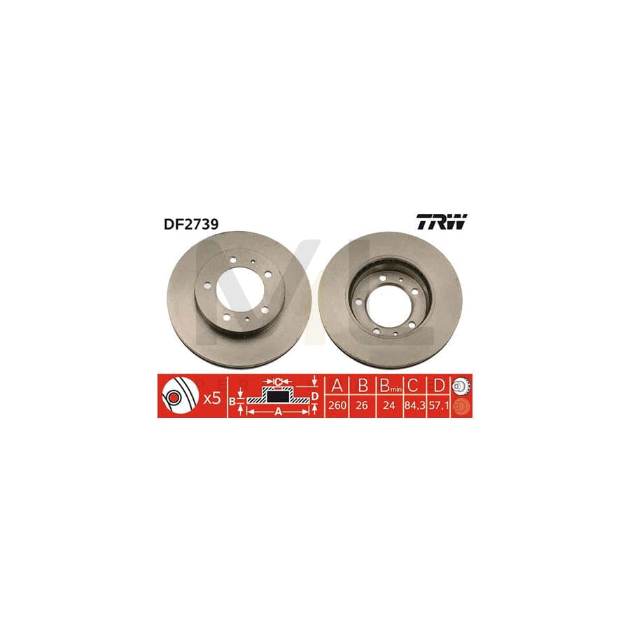 TRW DF2739 Brake Disc Vented | ML Performance Car Parts