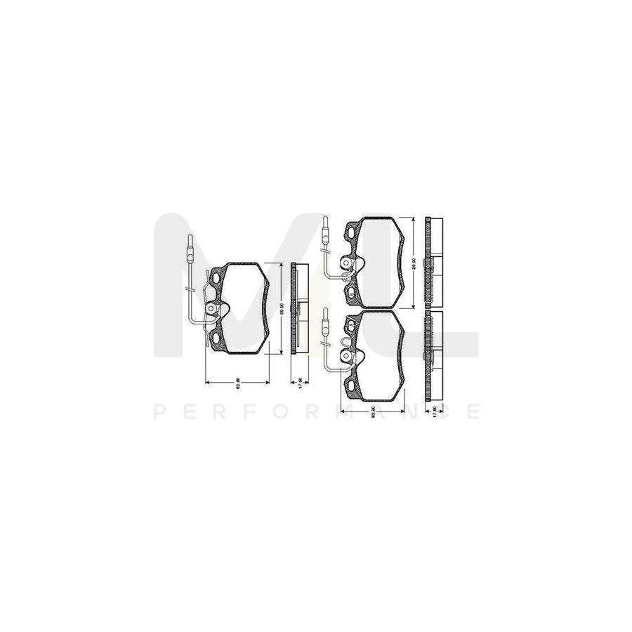 Bosch 0986Tb2088 Brake Pad Set Incl. Wear Warning Contact, With Accessories | ML Performance Car Parts