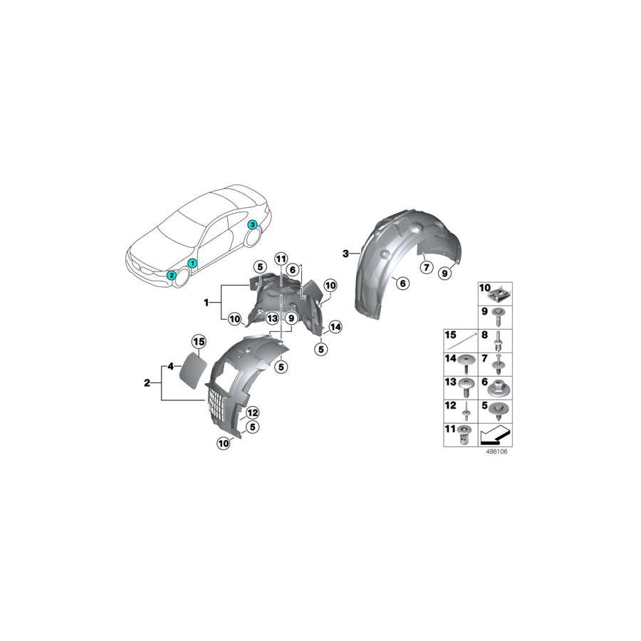 Genuine BMW 51718431892 Cover, Wheelhousing, Fr. Sec., Front Rgt REINFORCED (Inc. M4 GT4) | ML Performance US Car Parts