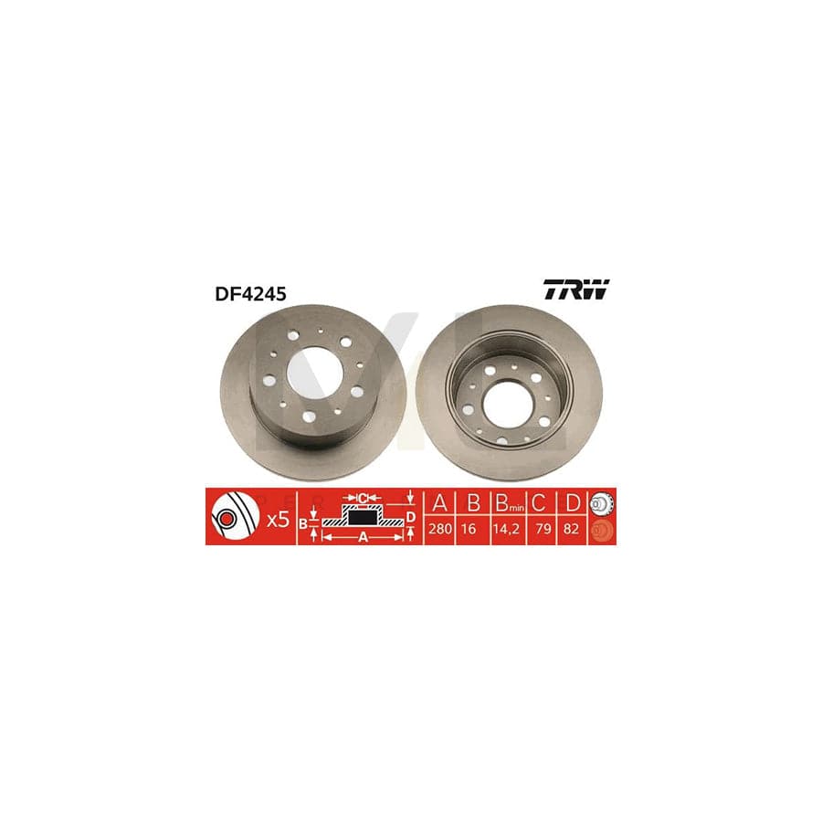 TRW DF4245 Brake Disc Solid, Painted | ML Performance Car Parts