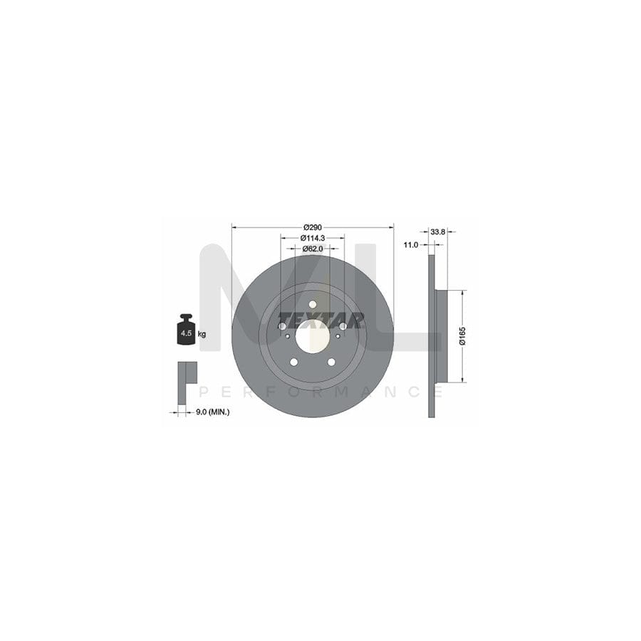 TEXTAR 92195200 Brake Disc for TOYOTA AVENSIS Solid, without wheel hub, without wheel studs | ML Performance Car Parts
