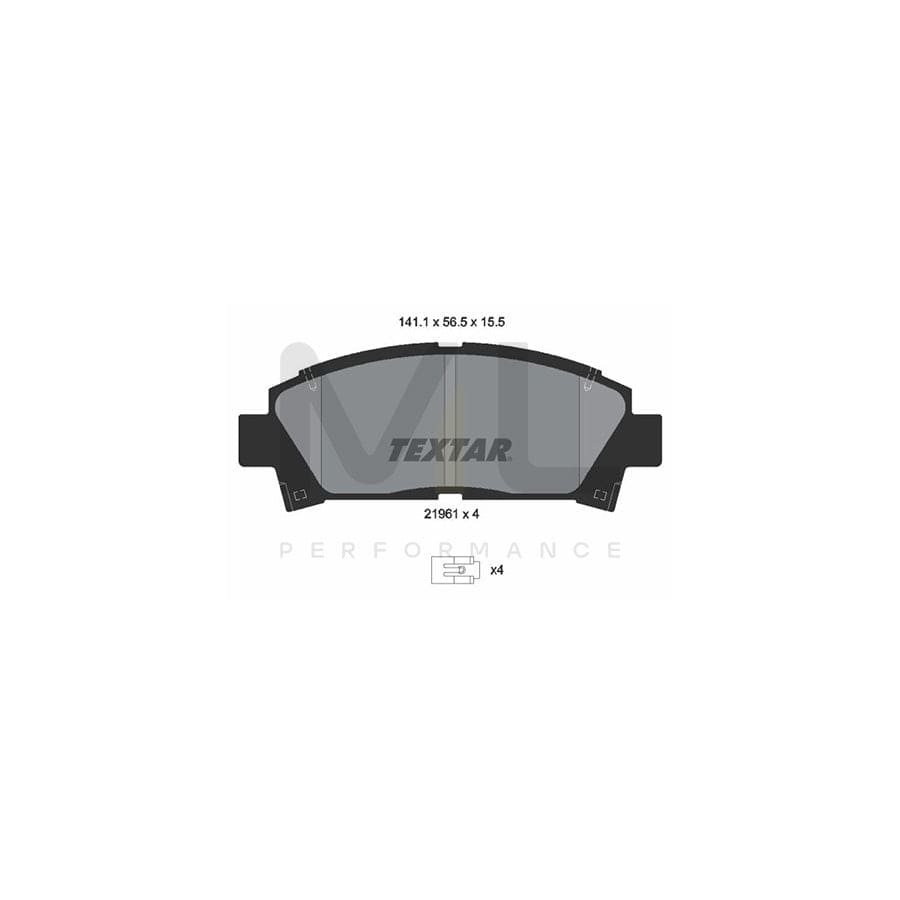 TEXTAR 2196102 Brake pad set with acoustic wear warning | ML Performance Car Parts