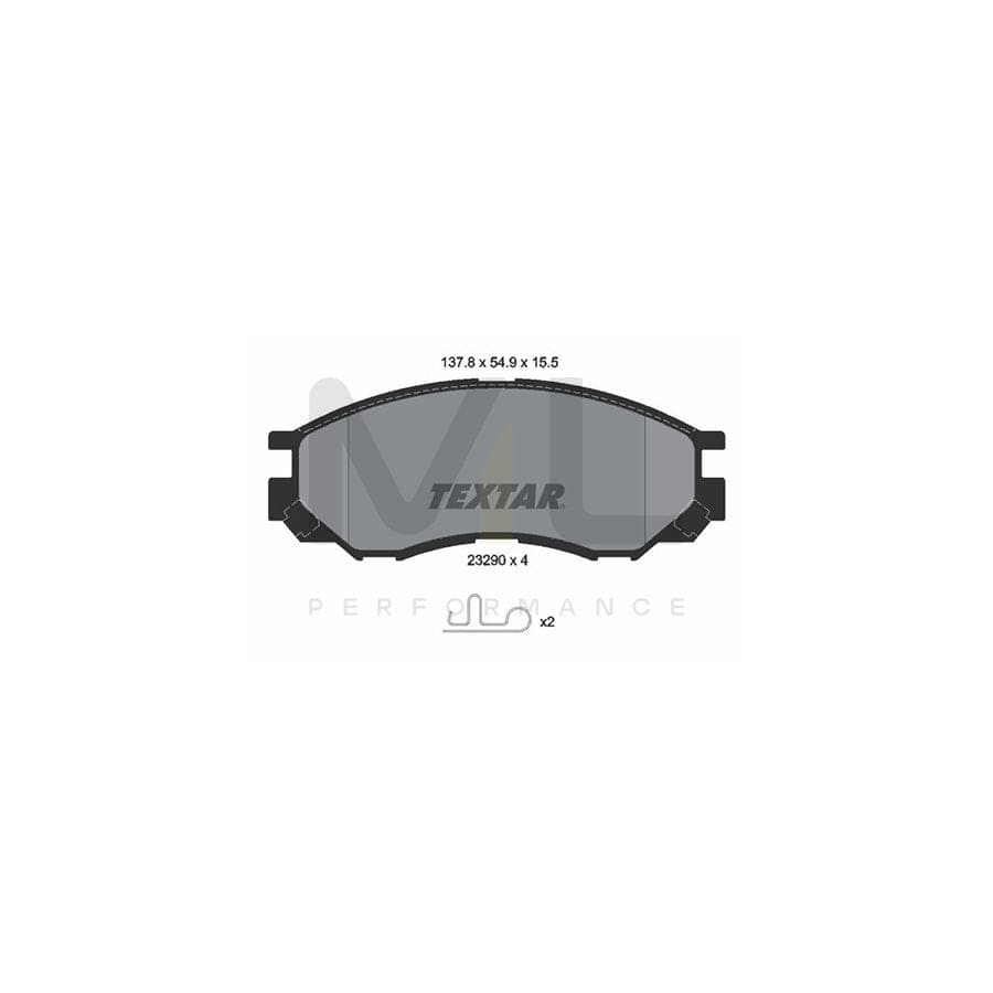 TEXTAR 2329002 Brake pad set with acoustic wear warning | ML Performance Car Parts