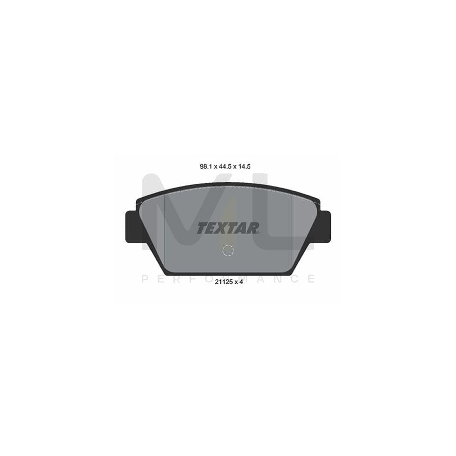 TEXTAR 2112503 Brake pad set not prepared for wear indicator | ML Performance Car Parts