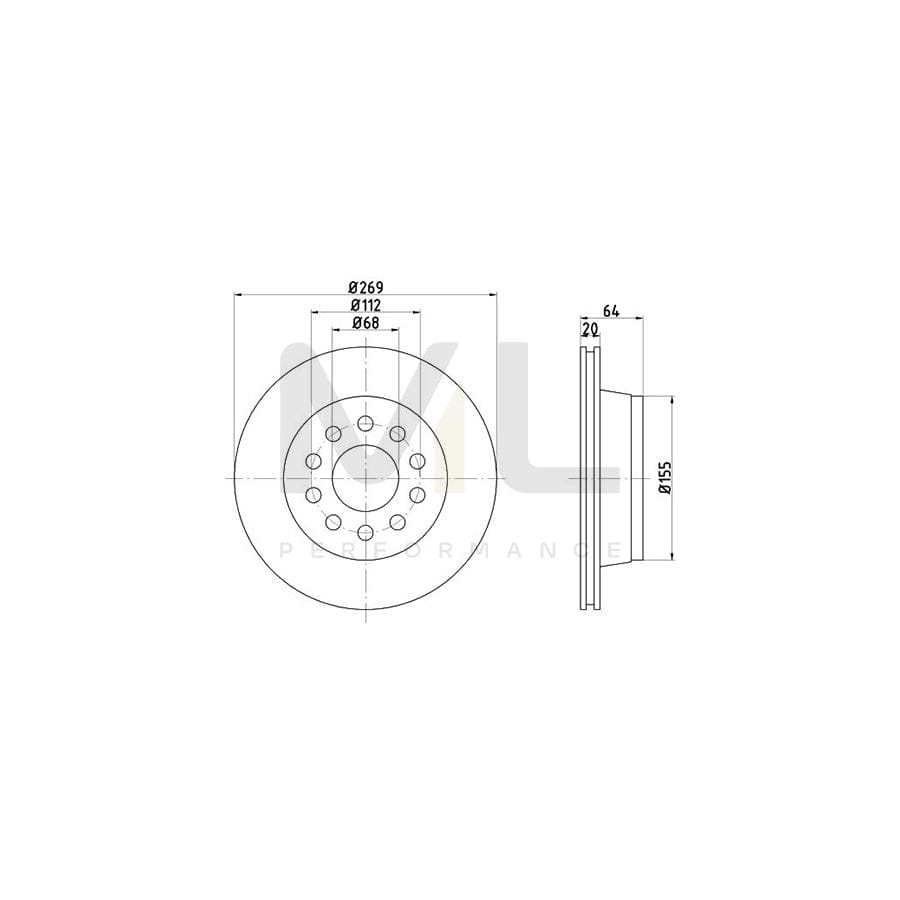 TEXTAR 92072900 Brake Disc Externally Vented, without wheel hub, without wheel studs | ML Performance Car Parts