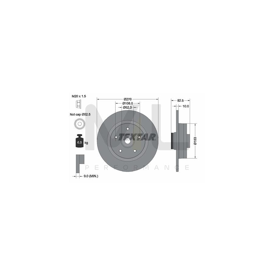 TEXTAR PRO 92237203 Brake Disc Solid, Coated, with integrated magnetic sensor ring, with wheel bearing, with wheel hub | ML Performance Car Parts