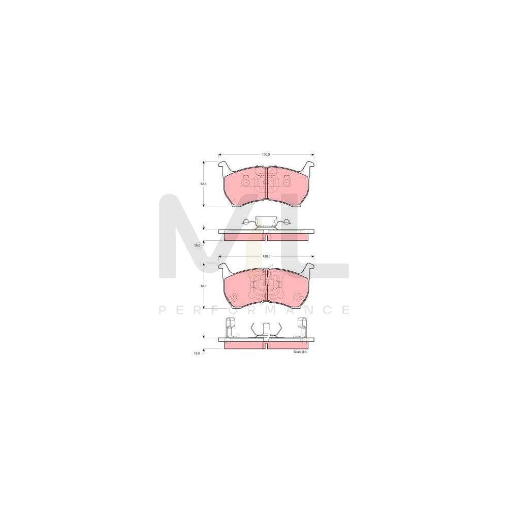 TRW Gdb1036 Brake Pad Set For Mazda 626 With Acoustic Wear Warning | ML Performance Car Parts