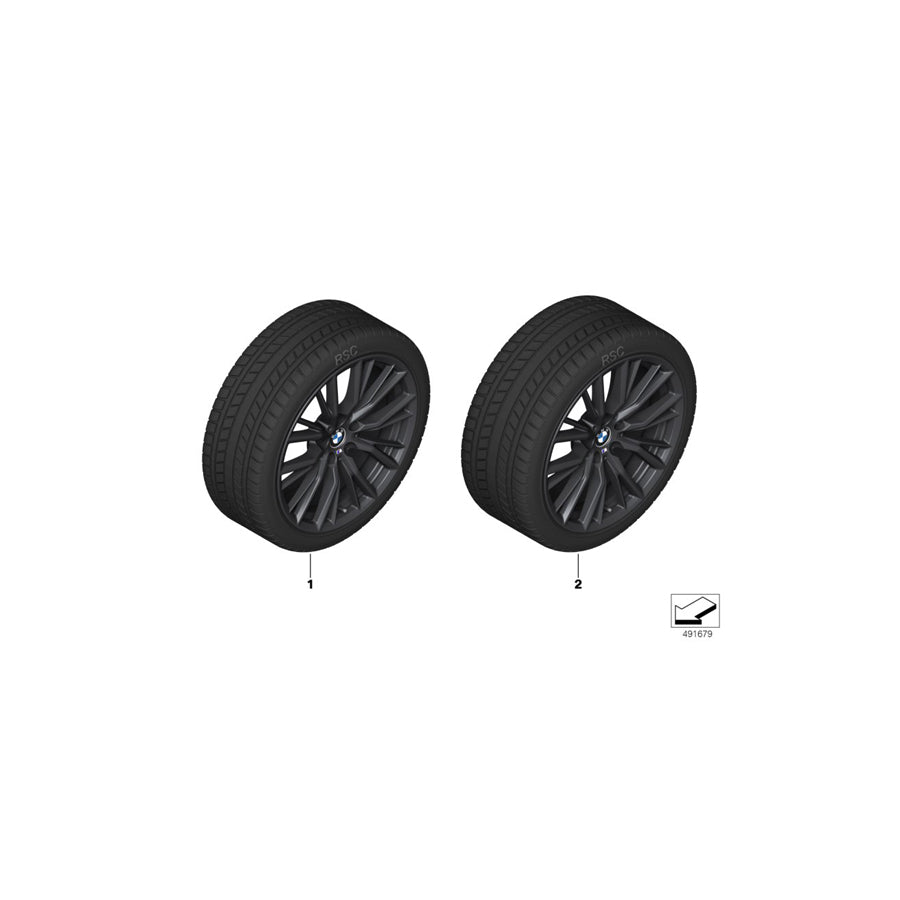 Genuine BMW 36112462648 G20 G21 Tpm Wheel With Tire Winter Black Matte 225/45R18 95V (Inc. 318d, 320dX & 320d) | ML Performance US Car Parts