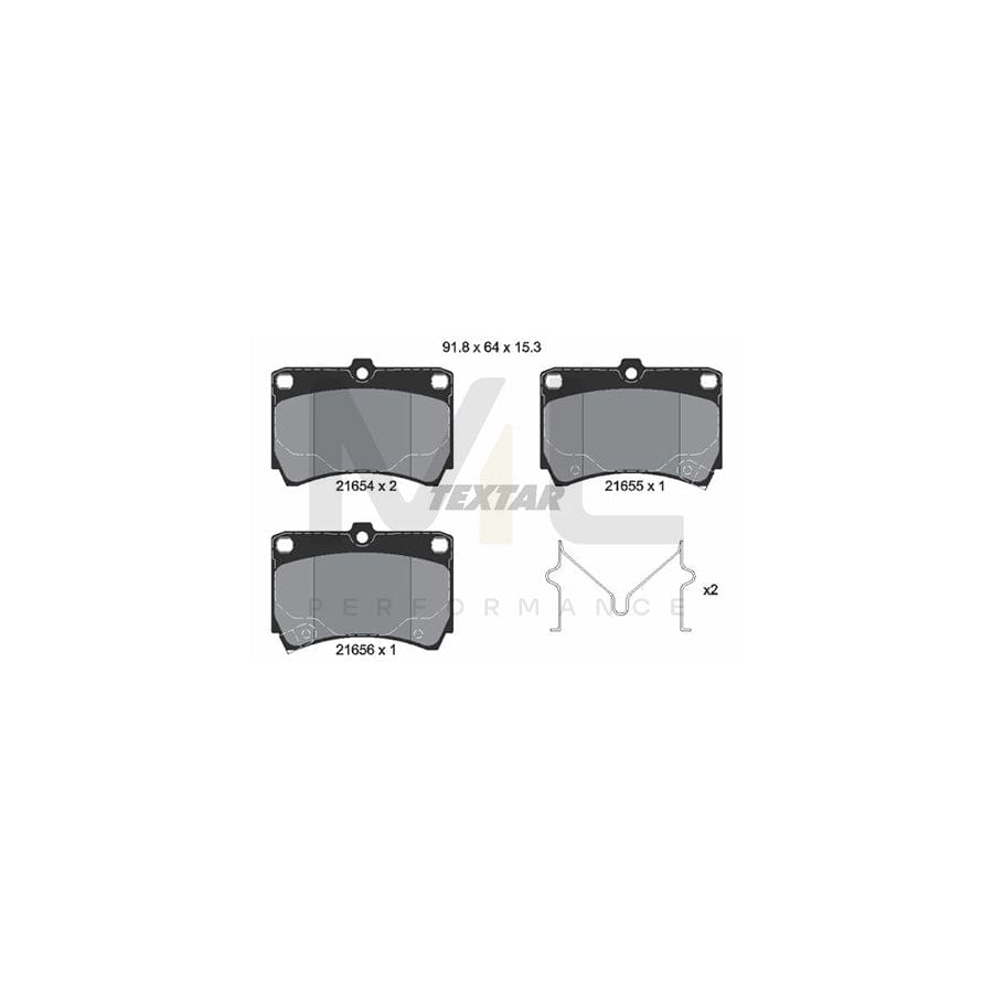 TEXTAR 2165404 Brake pad set with acoustic wear warning, with accessories | ML Performance Car Parts
