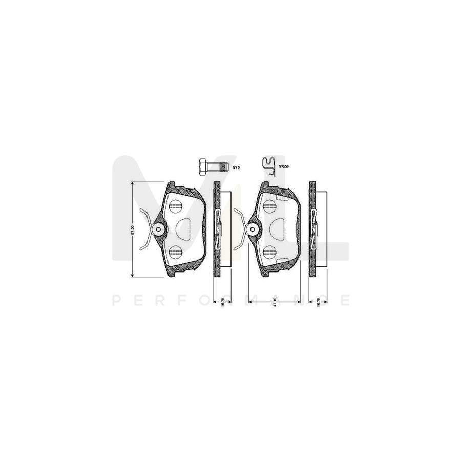 Bosch 0986Tb2299 Brake Pad Set Excl. Wear Warning Contact, With Bolts, With Accessories | ML Performance Car Parts