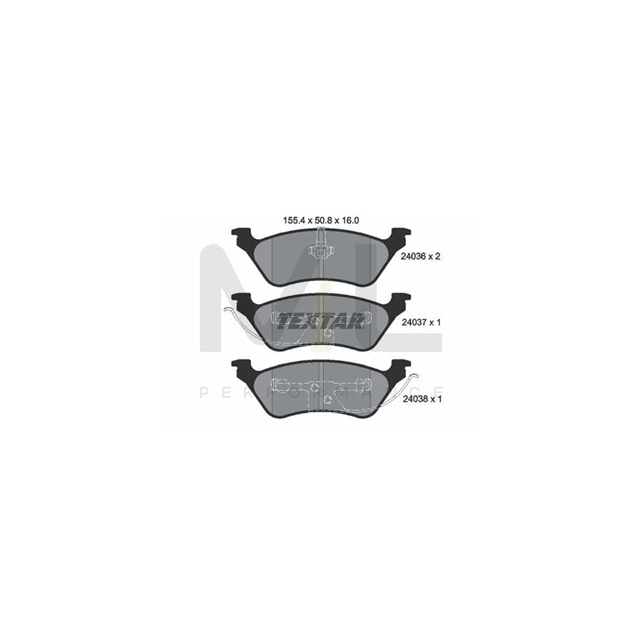 TEXTAR 2403601 Brake pad set not prepared for wear indicator | ML Performance Car Parts