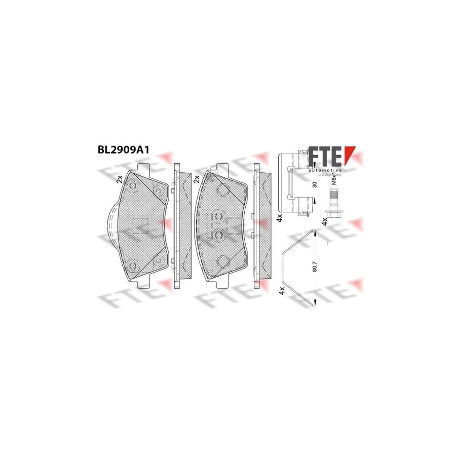 FTE 9011151 Brake Pad Set for Volvo Xc40 (536)