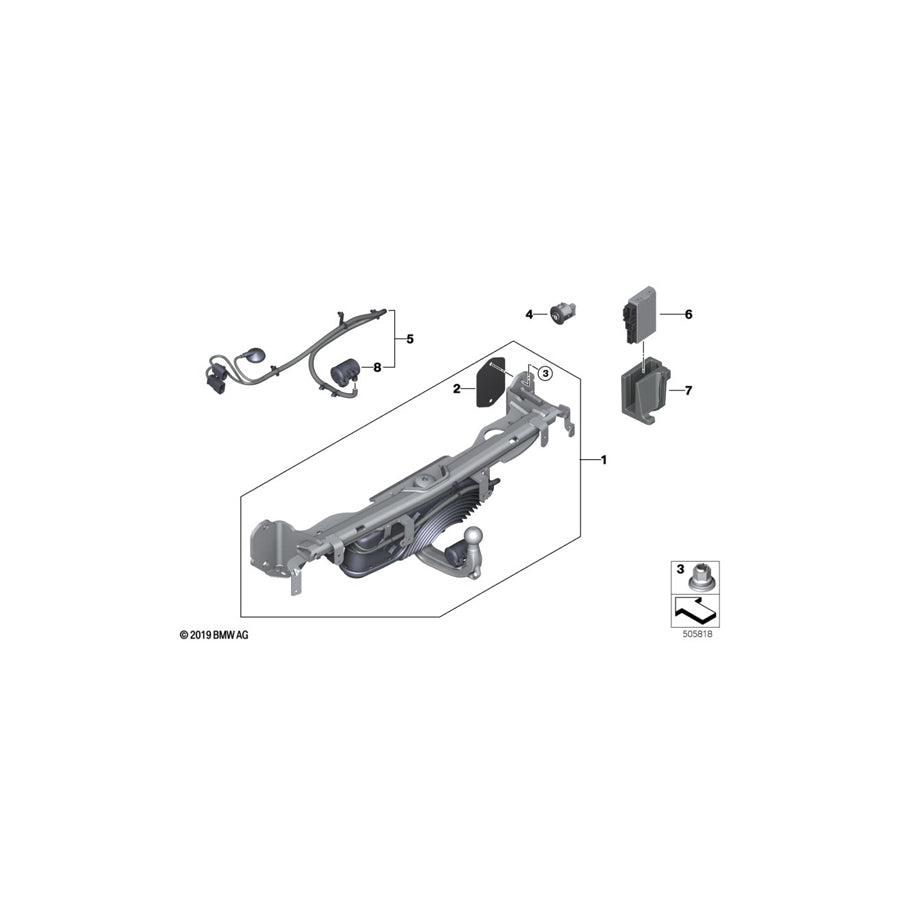 Genuine BMW 51129878922 G20 G21 Plug-In Socket WESTFALIA (Inc. 330dX, 318d & 330i) | ML Performance US