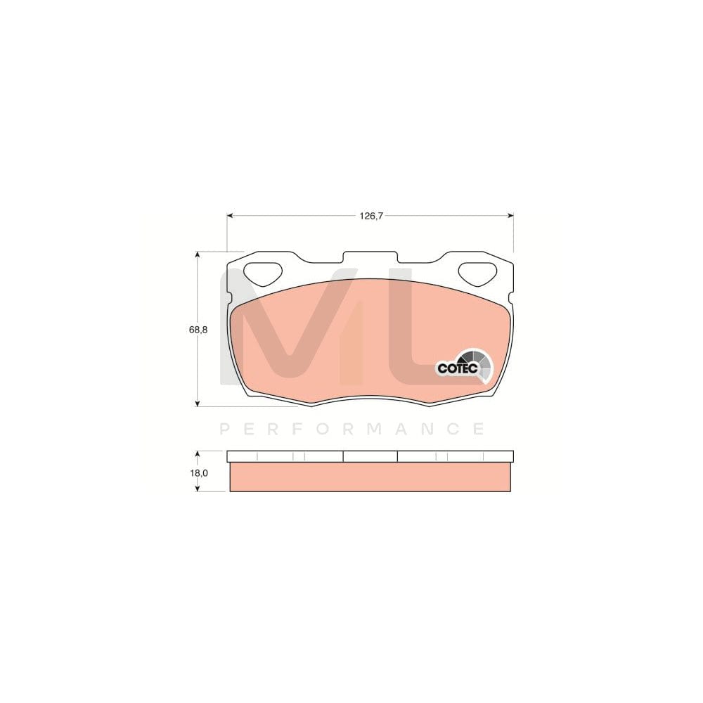 TRW Cotec Gdb395 Brake Pad Set Not Prepared For Wear Indicator | ML Performance Car Parts
