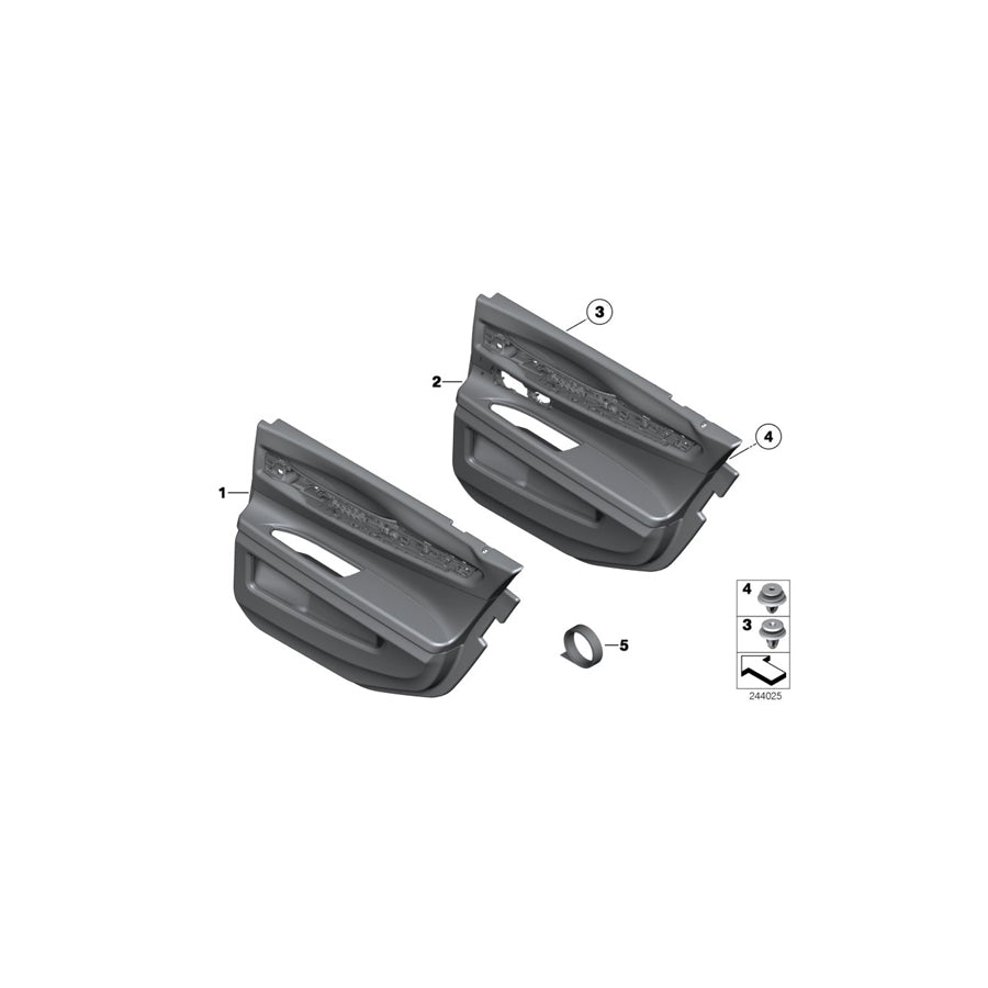 Genuine BMW 51429161126 F01 F04 Door Lining Leather Rear Right SCHWARZ (Inc. 730d, 750dX & ALPINA B7) | ML Performance US Car Parts
