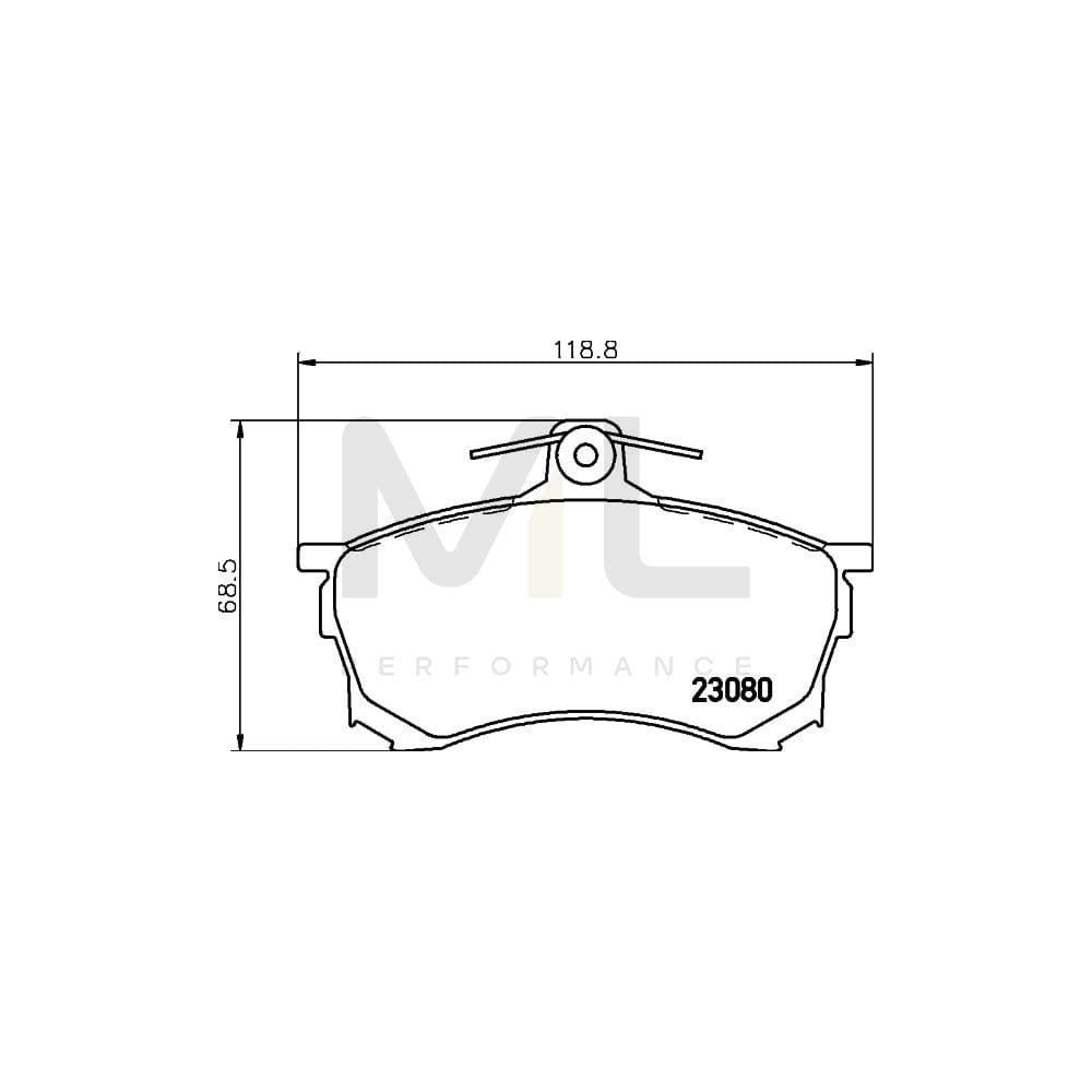 Hella 8DB 355 016-671 Brake Pad Set For Mitsubishi Carisma With Acoustic Wear Warning, With Brake Caliper Screws