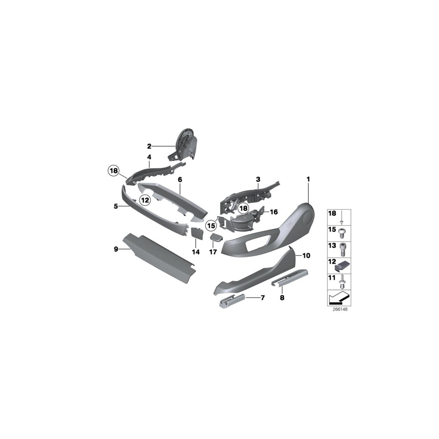 Genuine BMW 52109175068 F03 F04 F02 Cover, Seat Rail, Front Right EVERESTGRAU (Inc. 740i, 535dX & 740Li) | ML Performance US