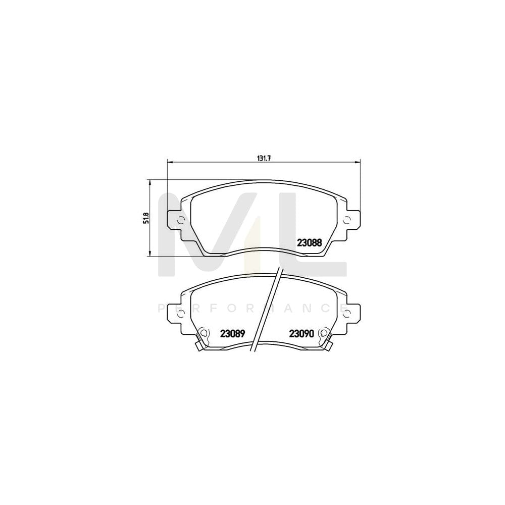 Brembo P 83 042 Brake Pad Set For Toyota Corolla With Acoustic Wear Warning | ML Performance Car Parts