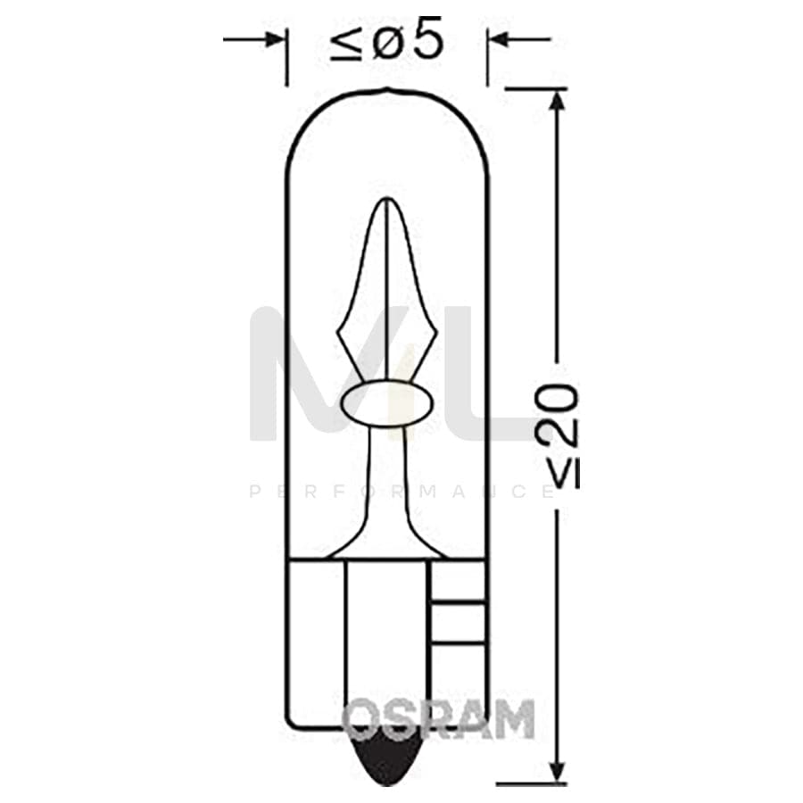 OSRAM ORIGINAL 2723 Bulb 12V 2,3W, W2,3W, W2x4,6d