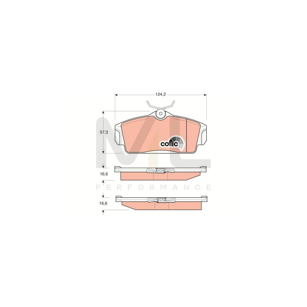 TRW Cotec Gdb3168 Brake Pad Set Not Prepared For Wear Indicator, With Brake Caliper Screws, With Accessories | ML Performance Car Parts