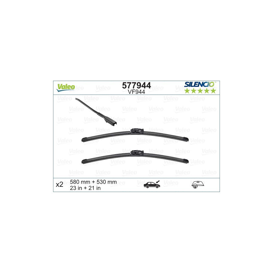 Valeo Silencio Flat Blade Set 577944 Wiper Blade For Mini Countryman (F60) | ML Performance US Car Parts