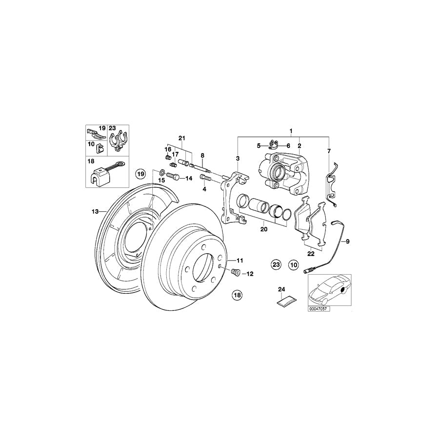 Genuine BMW 34211160399 E34 E32 Caliper Housing Left ATE (Inc. M5, M5 3.6 & 750iL) | ML Performance US Car Parts