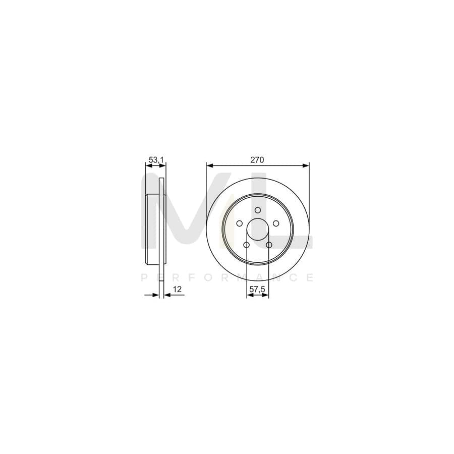 BOSCH 0 986 479 B08 Brake Disc Solid, Oiled | ML Performance Car Parts