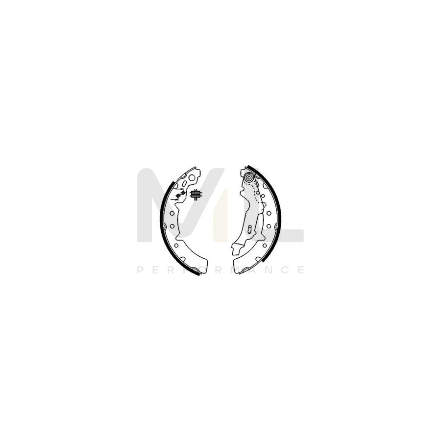HELLA 8DB 355 002-391 Brake Shoe Set with handbrake lever