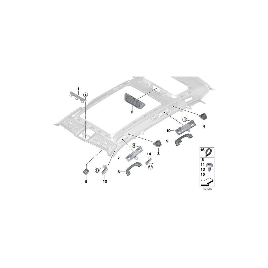 Genuine BMW 51447451373 G07 Bracket, Front Left Grab Handle (Inc. X7 40iX, X7 30dX & X7 M50dX) | ML Performance US Car Parts