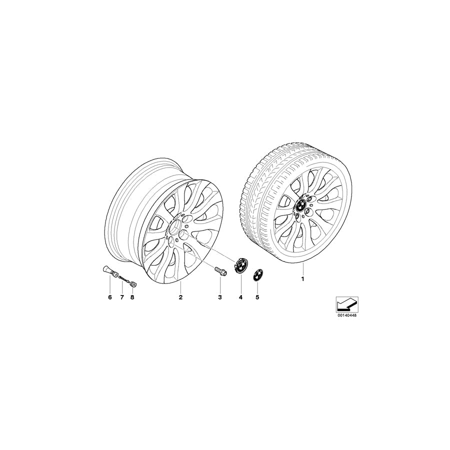 Genuine BMW 36116775597 E90 E91 E93 Light Alloy Rim 8JX17 ET:34 (Inc. 325d, 335xi & 335is) | ML Performance US Car Parts