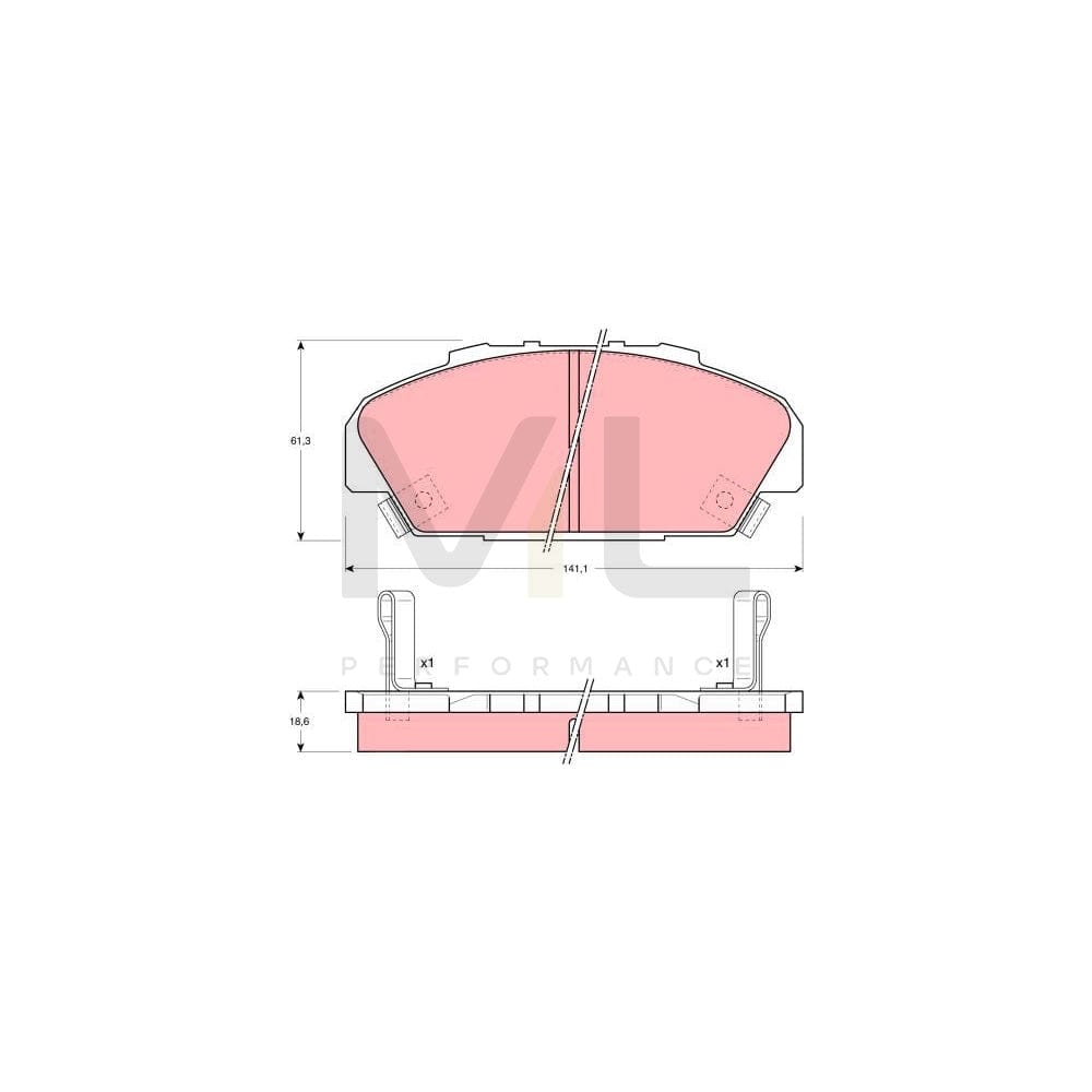 TRW Gdb1137 Brake Pad Set For Honda Accord With Acoustic Wear Warning | ML Performance Car Parts