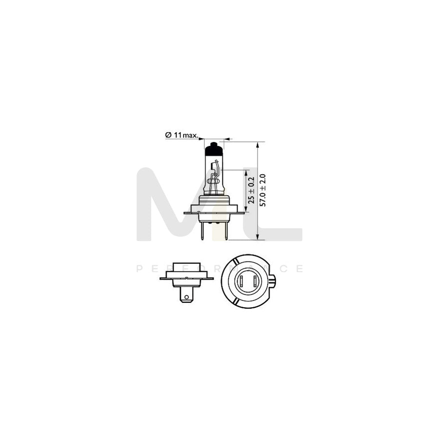 PHILIPS 12972XVGS2 Bulb, spotlight H7 12V 55W PX26d 3500K Halogen | ML Performance Car Parts