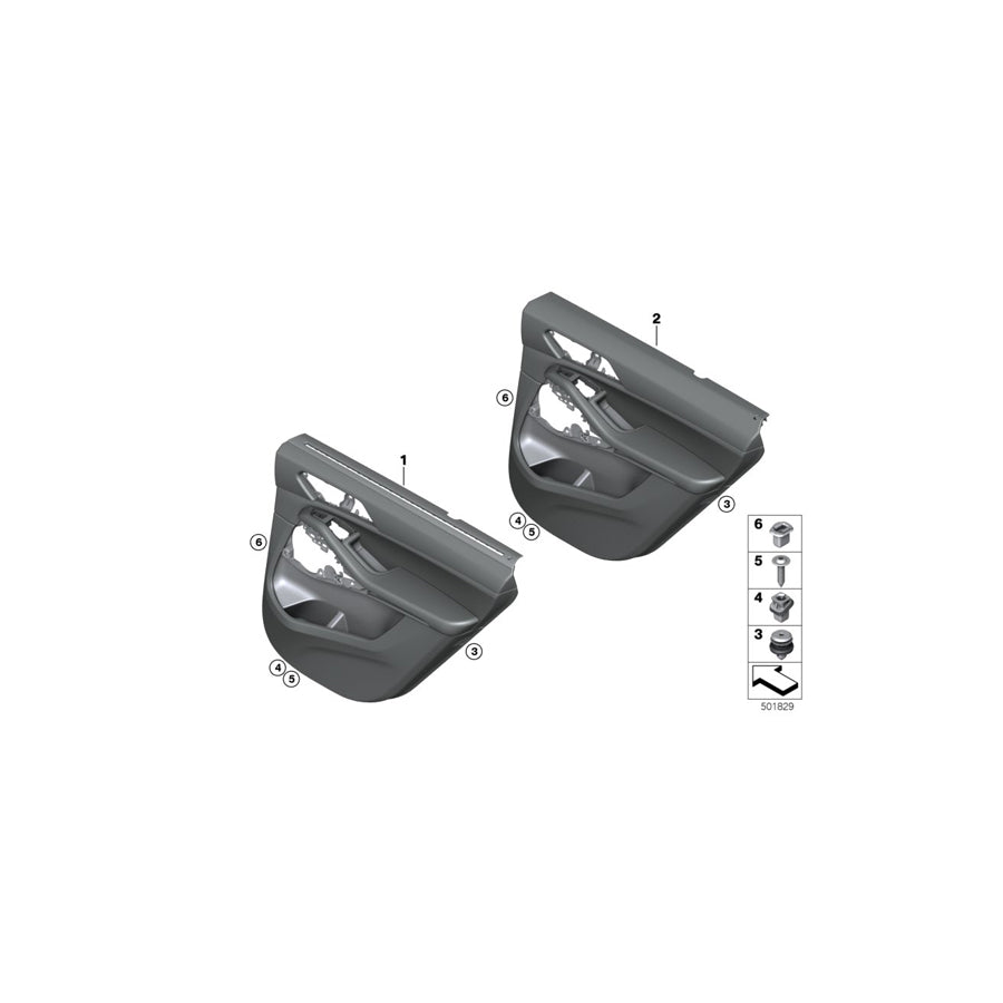 Genuine BMW 51429474174 G05 Door Trim Panel, Rear, Right SCHWARZ (Inc. X5) | ML Performance US Car Parts