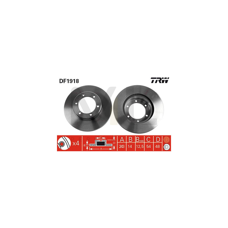 TRW DF1918 Brake Disc for TOYOTA COROLLA Solid | ML Performance Car Parts
