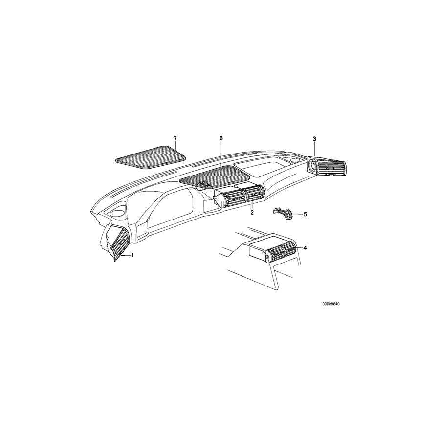 Genuine BMW 64228138558 E34 Fresh Air Grille SILBERGR.DUNKEL (Inc. M5 & 525td) | ML Performance UK Car Parts